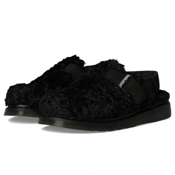 Dr. Martens Jorge II Clogs - Black Faux Fur Lined - Unisex: Men's 7 / Women's 8 - Picture 2 of 13